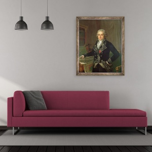 Tablou inramat - Anicet-Charles Lemonnier - Portretul lui Jean Antoine Chaptal 1756-1832 Comte de Chanteloupe, 50 x 60 cm - Img 2