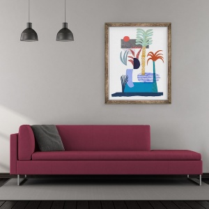 Tablou inramat - Anja Bartelt - Peisaj abstract cu copaci, 2018, 50 x 60 cm - Img 2