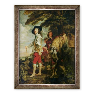 Tablou inramat - Anthony van Dyck - Regele Carol I 1600-49 al Angliei in vanatoare, 60 x 80 cm