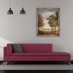 Tablou inramat - Antoine Charles Horace Vernet - Castelul Benrath, 50 x 60 cm - Img 2