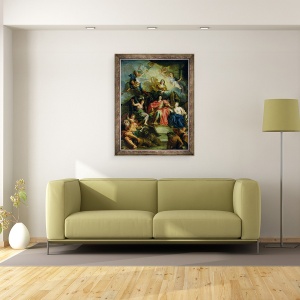 Tablou inramat - Antoine Coypel - Ludovic al XIV-lea 1638-1715 incoronat de Glory, 70 x 90 cm - Img 2