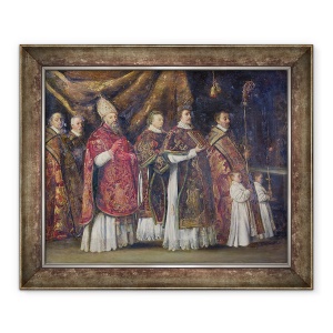 Tablou inramat - Antoine Le Nain - Liturghia Pontificala sau, 70 x 85 cm