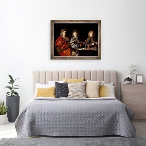 Tablou inramat - Antoine Le Nain - Trei tineri muzicieni, 70 x 90 cm - Img 3