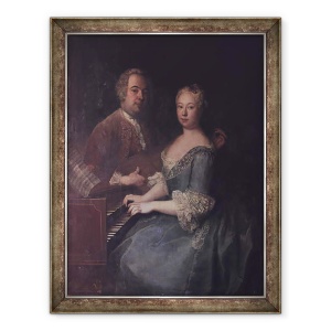 Tablou inramat - Antoine Pesne - Karl-Heinrich Graun si sotia sa Anna-Louise, 60 x 80 cm