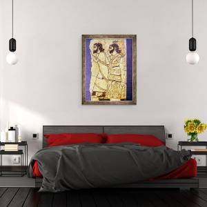 Tablou inramat - Assyrian - Fragmentul unei placi care prezinta doi barbati care merg pe jos, 60 x 80 cm - Img 3