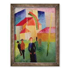 Tablou inramat - August Macke - Biserica Decorata cu Drapele, 60 x 80 cm