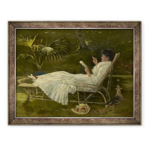 Tablou inramat - Barbour - Femeie de lectura, 70 x 90 cm