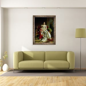 Tablou inramat - Baron Gerard, Francois Pascal Simon - Hortense de Beauharnais 1783-1837 Regina Olandei si Fiul ei, 70 x 90 cm - Img 2