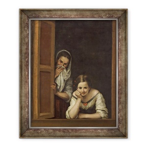 Tablou inramat - Bartolome Esteban Murillo - Femei din Galicia la fereastra, 50 x 60 cm
