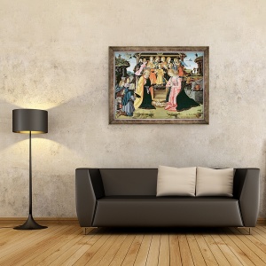 Tablou inramat - Bartolomeo Caporali - Adorarea Pastorilor, 70 x 90 cm - Img 2
