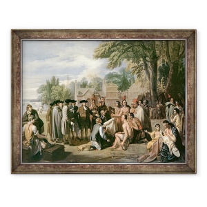 Tablou inramat - Benjamin West - Tratatul lui William Penn cu indienii in noiembrie 1683, 60 x 80 cm