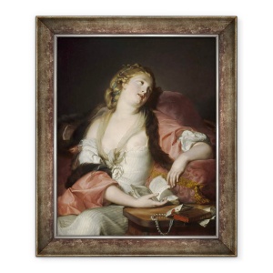 Tablou inramat - Bernard d' Agescy - Lady Citind scrisorile lui Heloise si Abelard, 70 x 85 cm