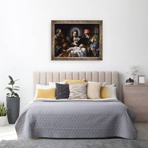 Tablou inramat - Bernardo Strozzi - Adorarea Pastorilor, 70 x 90 cm - Img 3