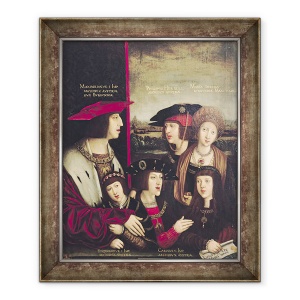 Tablou inramat - Bernhard Strigel - imparatul Maximilian I 1493-1519 cu sotia sa Maria de Burgundia, 70 x 85 cm