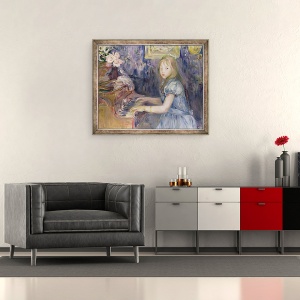 Tablou inramat - Berthe Morisot - Lucie Leon la pian, 50 x 60 cm - Img 2