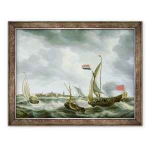 Tablou inramat - Bonaventura Peeters - Nave pe mare, 60 x 80 cm