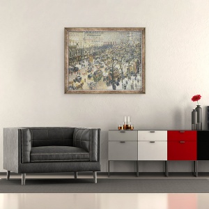Tablou inramat - Camille Pissarro - Boulevard des Italiens, Dimineata, Lumina soarelui, 50 x 60 cm - Img 2