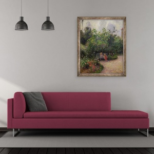 Tablou inramat - Camille Pissarro - Un colt al Gradinii de la Schitul, Pontoise, 50 x 60 cm - Img 2