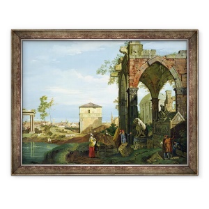 Tablou inramat - Canaletto - Capriccio cu motive din Padova, 70 x 90 cm