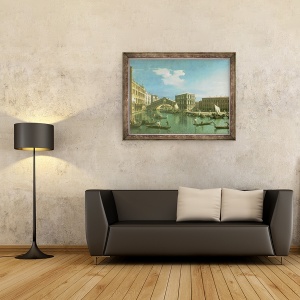 Tablou inramat - Canaletto - Podul Rialto, 70 x 90 cm - Img 2