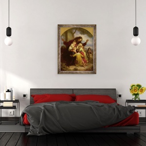 Tablou inramat - Carl Christian Vogel von Vogelstein - Lasati copilasii sa vina la mine, 60 x 80 cm - Img 3