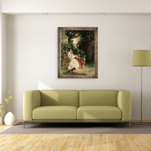 Tablou inramat - Carl Heinrich Hoff - Pipeta cu urechea, 60 x 80 cm - Img 2