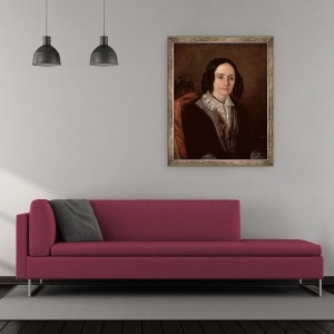 Tablou inramat - Carl Peter Mazer - Portretul Contesei Maria Volkonskaja 1805-63 1848, 50 x 60 cm - Img 2