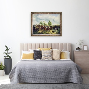 Tablou inramat - Carl Schulz - Cavalerie prusaca in expeditie, 60 x 80 cm - Img 3