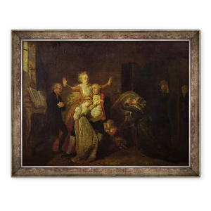 Tablou inramat - Charles Benazech - Ludovic al XVI-lea 1754-93 Luand ramas bun familiei sale la Templu, 70 x 90 cm