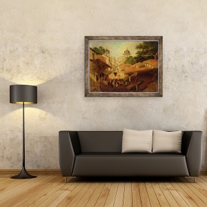 Tablou inramat - Charles D'Oyly - Strada din Patna, 70 x 90 cm - Img 2