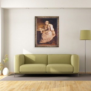 Tablou inramat - Charles-Francois Hutin - Tanara Dormit, 70 x 90 cm - Img 2