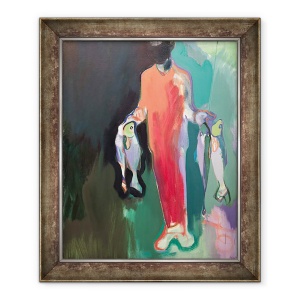 Tablou inramat - Charlotte Evans - parauri si maro, 50 x 60 cm