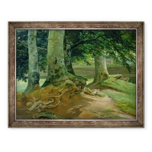 Tablou inramat - Christian Ernst Bernhard Morgenstern - Fag in Frederiksdal langa Copenhaga, 60 x 80 cm