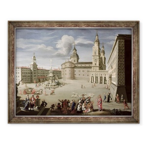 Tablou inramat - Christof Lederwasch - Hristos binecuvanteaza oamenii din Salzburg, 60 x 80 cm