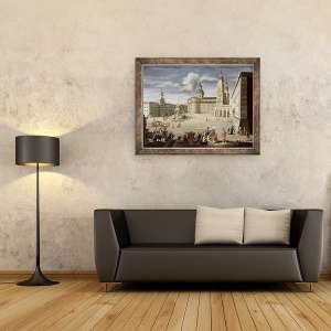 Tablou inramat - Christof Lederwasch - Hristos binecuvanteaza oamenii din Salzburg, 70 x 90 cm - Img 2