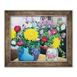 Tablou inramat - Christopher Ryland - Interior cu Asters, 50 x 60 cm
