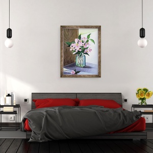 Tablou inramat - Christopher Ryland - Natura moarta roz Clematis, 60 x 80 cm - Img 3