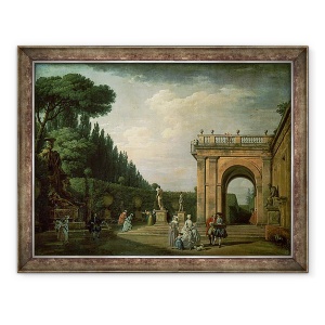 Tablou inramat - Claude Joseph Vernet - Gradinile vilei Ludovisi, Roma, 60 x 80 cm