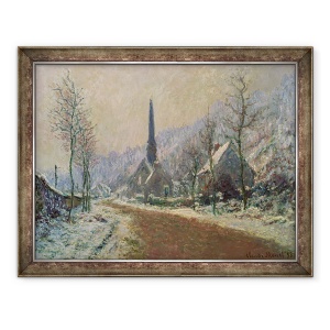 Tablou inramat - Claude Monet - Biserica lui Jeufosse in timpul iernii, 60 x 80 cm
