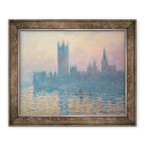 Tablou inramat - Claude Monet - Casele Parlamentului, Apus de soare, 70 x 85 cm