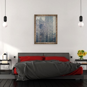 Tablou inramat - Claude Monet - Catedrala Rouen, Portalul de Vest, Vremea Gri, 60 x 80 cm - Img 3