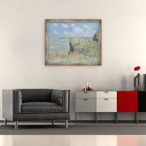 Tablou inramat - Claude Monet - Cliff Walk la Pourville, 50 x 60 cm - Img 2