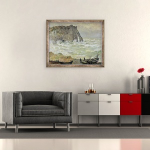 Tablou inramat - Claude Monet - Mare aspra la Etretat, 50 x 60 cm - Img 2