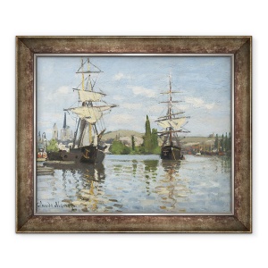 Tablou inramat - Claude Monet - Nave de echitatie pe Sena la Rouen, 70 x 85 cm