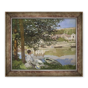 Tablou inramat - Claude Monet - Pe malul Senei, Bennecourt, 50 x 60 cm