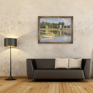 Tablou inramat - Claude Monet - Podul de la Argenteuil II, 70 x 90 cm - Img 2