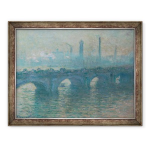 Tablou inramat - Claude Monet - Podul Waterloo, Vremea gri, 60 x 80 cm