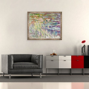 Tablou inramat - Claude Monet - Reflectii asupra apei, 50 x 60 cm - Img 2