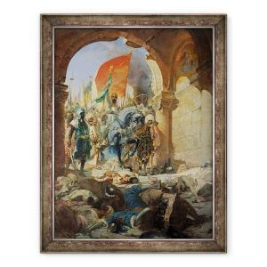 Tablou inramat - Constant - Intrarea turcilor de Mohammed al II-lea 1432-81 in Constantinopol, 29 mai 1453, 70 x 90 cm