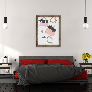 Tablou inramat - Daisy de Villeneuve - 2 genti y accesorios, 70 x 90 cm - Img 3